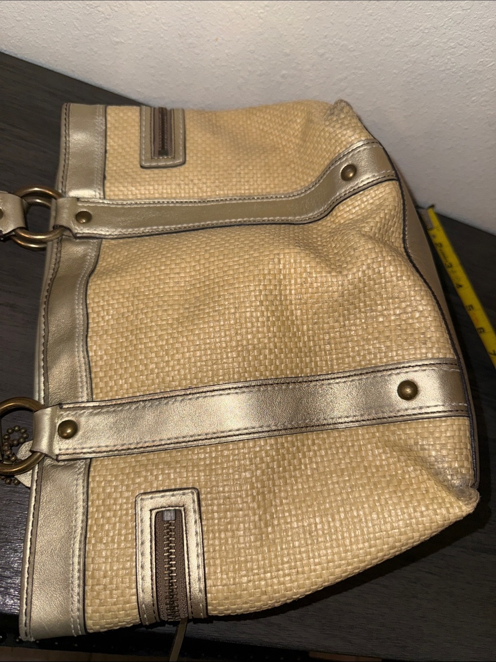 Coach Legacy Vintage Straw Metallic Gold Leather Tote Bag M05K-113 - Picture 15 of 15